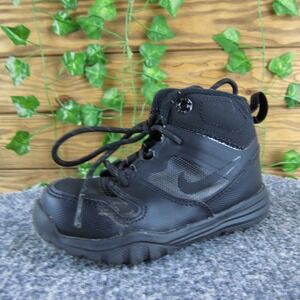 Nike Dual Fusion‎ Hills Mid Toddler 7 Black Synthetic Lace-Up Boots Durable
